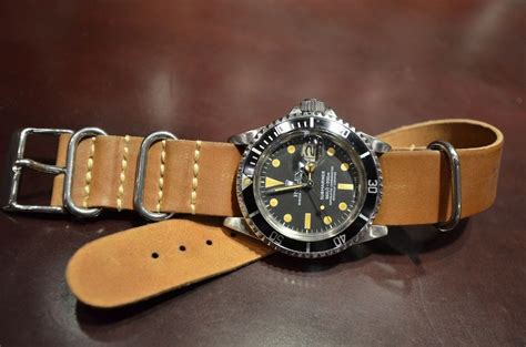 rolex submariner cordovan strap|rolex submariner nato strap.